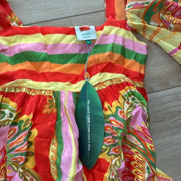 FARM RIO beach toucan scarf midi dress. NWT SZ SMALL - Picture 4 of 6